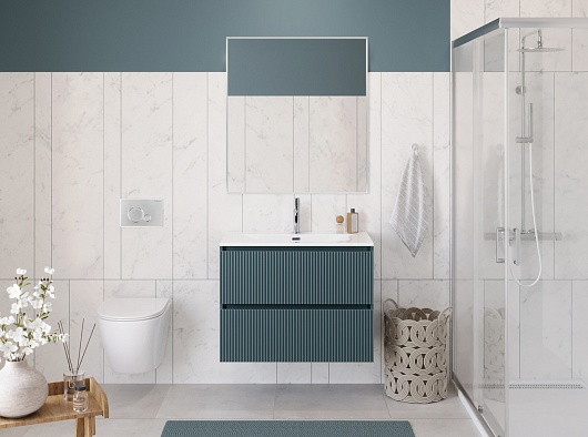 BelBagno Тумба с раковиной Uno mini 90 подвесная Голубой матовый с раковиной BB-8099-3-90 – картинка-9
